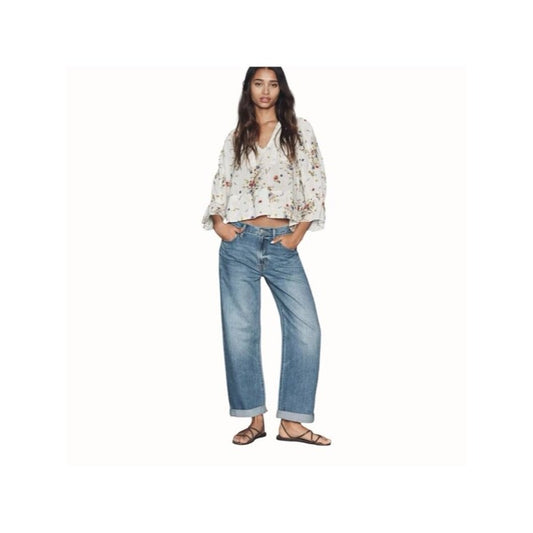 Pistola Donny Jeans Women’s Size 32 Blue Cotton High-Rise Relaxed Denim Pants