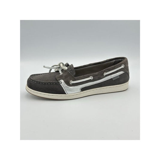 Sperry Top-Sider Women's Size 8.5 Grey Leather Animal Print Boat Shoes STS86665