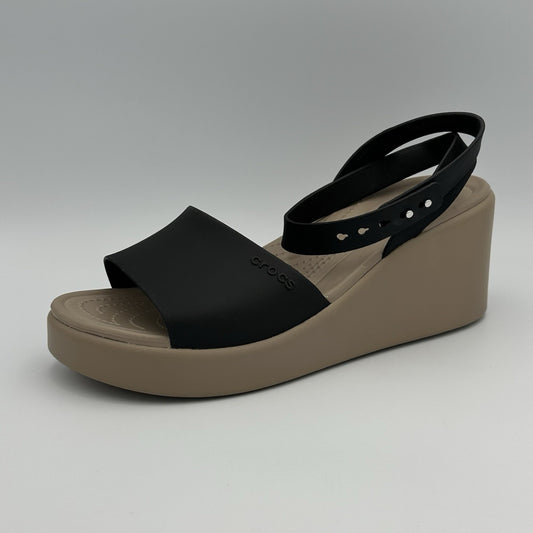 Crocs Brooklyn Ankle Strap Wedge Sandal Heels Women’s Size 9 Black  209406