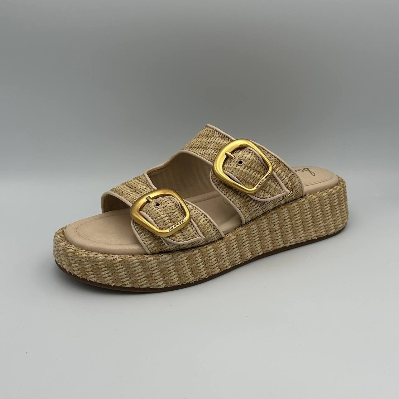 Sam Edelman Nerissa Sandals Natural Women's Size 11 Natural Weave Platform Slide, image 1 of 10